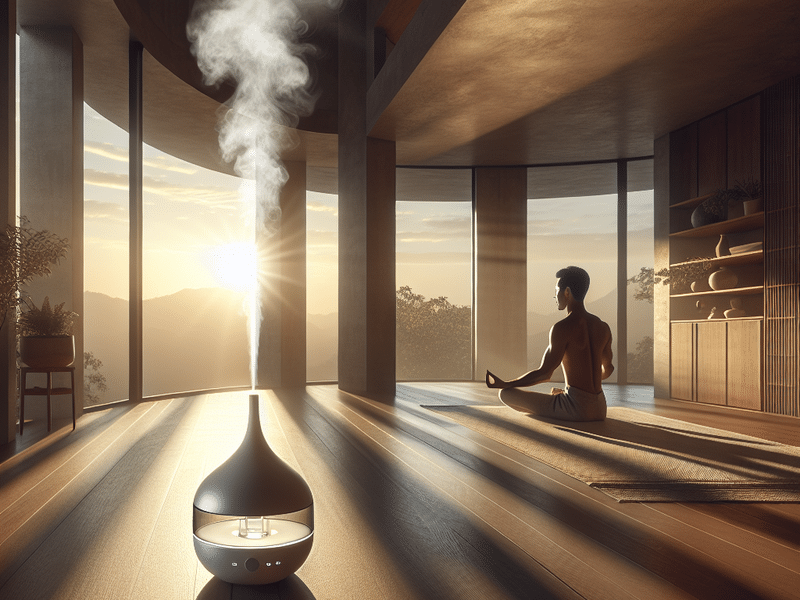 Meditação com difusor de óleo de eucalipto, como usar óleo de eucalipto para sinusite
